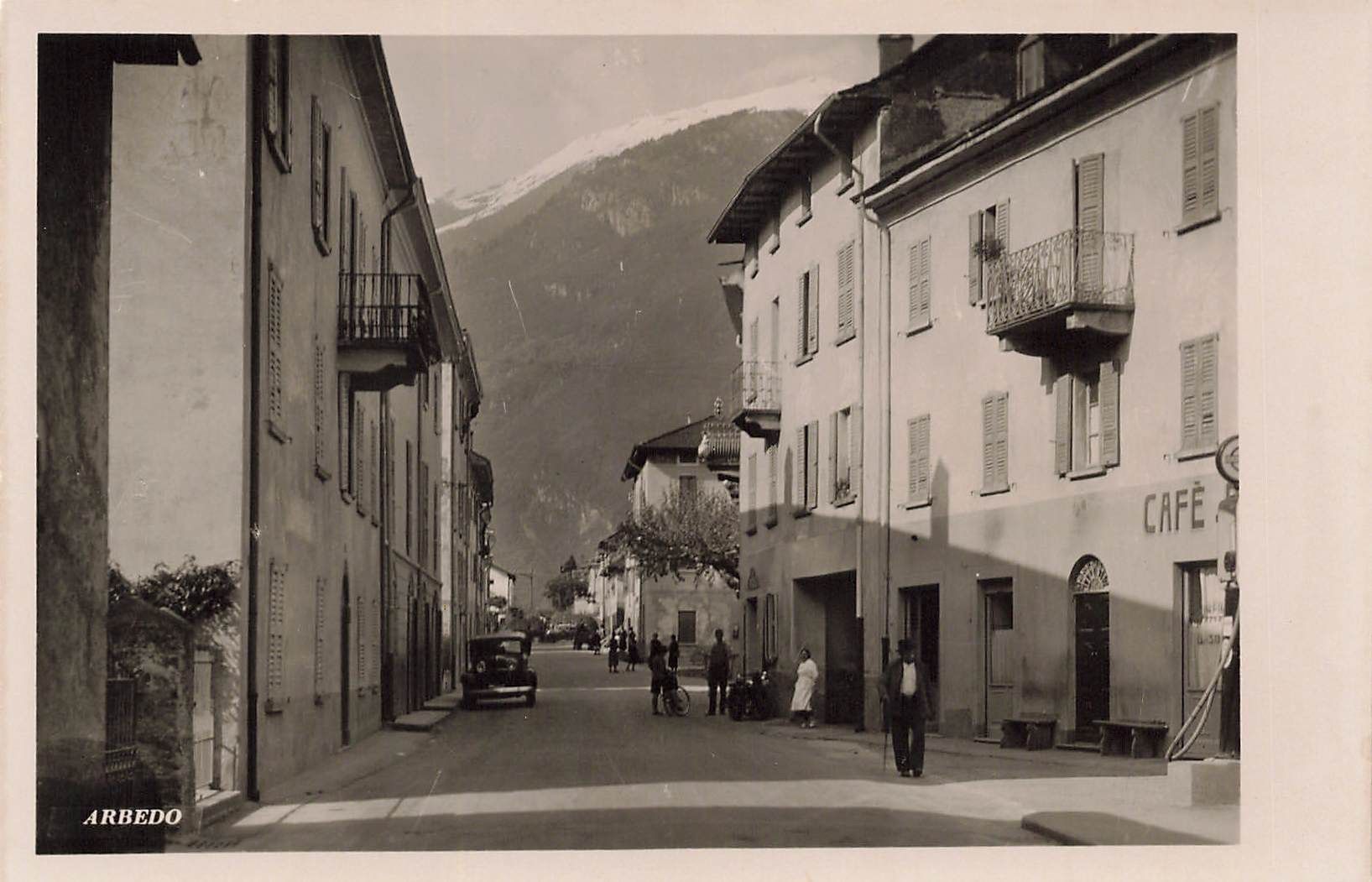 Cartoline postali: Arbedo (TI) paese strada e caffè Oldtimer – Usato da Biasca venduto da Blenio71