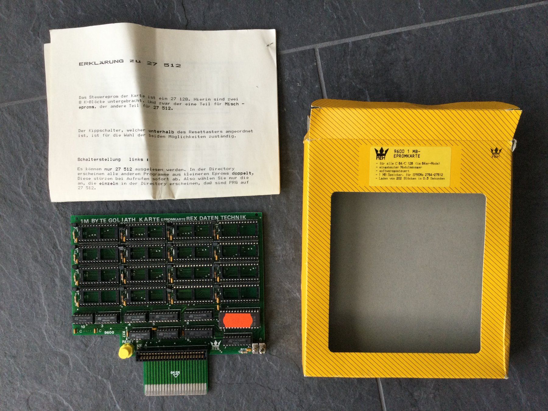 Goliath 1 MByte Eprom Karte (REX 9600) für C64 inkl.Anl. OVP (Gebraucht ...
