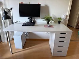 IKEA LINNMON + ALEX Arbeitstisch mit SIGNUM Kabelmanagement