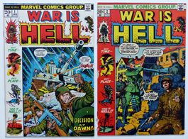WAR IS HELL #1-2 🔑 MARVEL FAMOUS WAR SERIE RUN 1977