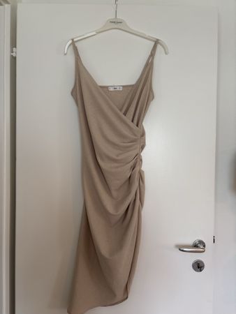 Abito estivo MNG beige con drappeggi taglia S, ottime condiz