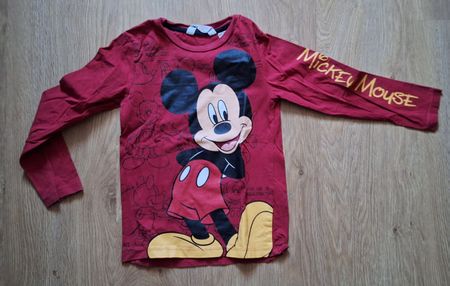 Kinder Langarmshirt Mickey Mouse Grösse 110/116 Bordeauxrot