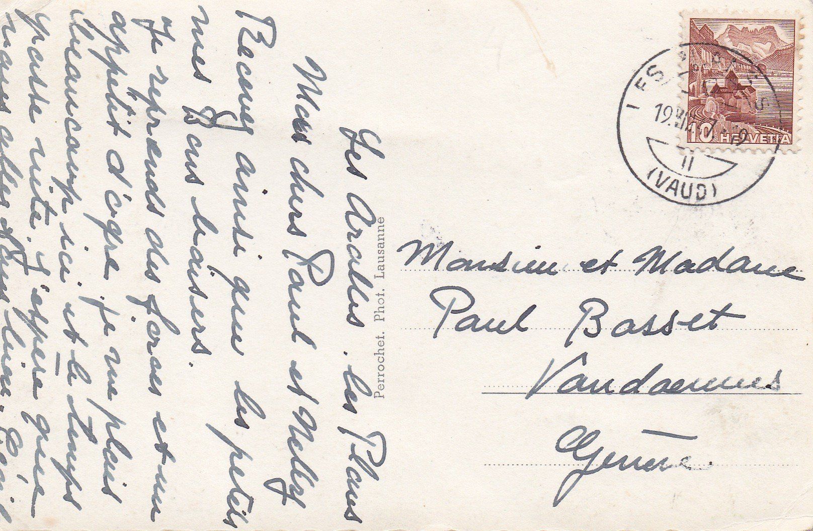 Cartoline postali: AK - Les Plans - gel. 19.8.1947 – Usato da Fribourg venduto da schnalla92 1