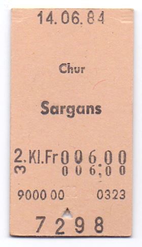 Biglietti: Billette Chur - Sargans – Usato da Langenthal venduto da Sammlungs_aus