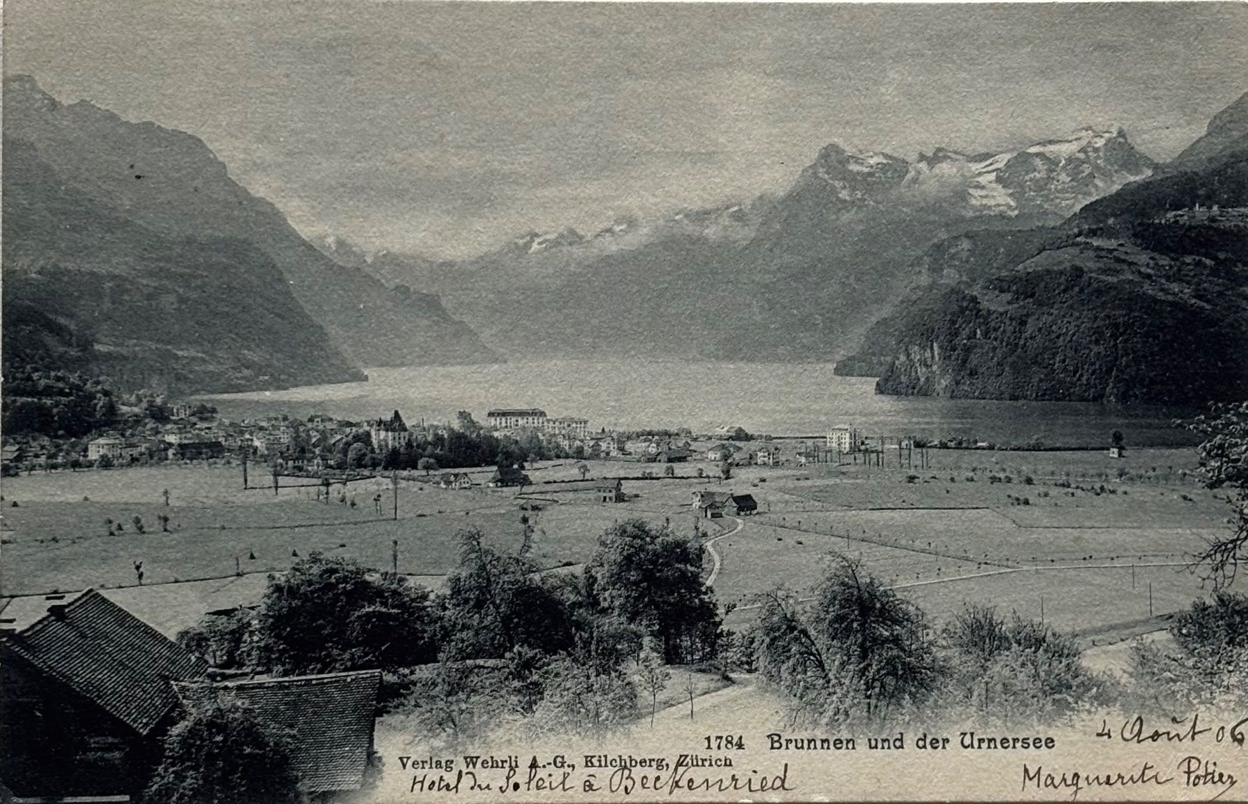 Cartoline postali: Brunnen, Urnersee, 1906 – Usato da Frauenfeld venduto da Merk52