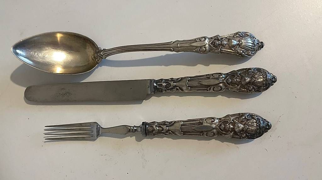 Set di posate: Reisebesteck Silber ca 1900 – Usato da Basel venduto da ninenintynine 2