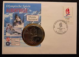 MUNZBRIEF OLYMPISCHE SPIELE ALBERTVILLE 1992