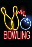 Blechschild-BOWLING-NEON