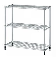 OMAR Wire Shelving Unit 3-Tier Silver Metal Chrome 