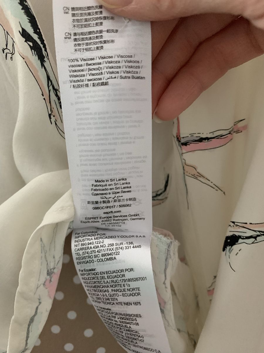 Esprit Camicette: Edc Bluse mit Vogel Muster, Gr. S creme – Nuovo (secondo la descrizione) da Frick venduto da Cirilla 5