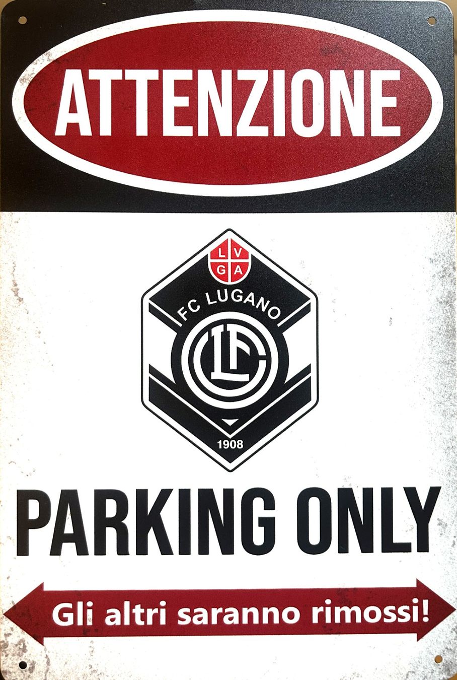 Insegne: FC Lugano Parking Only Blechschild Cornaredo Italienisch – Nuovo e nell'imballaggio originale da Dättlikon venduto da easythings