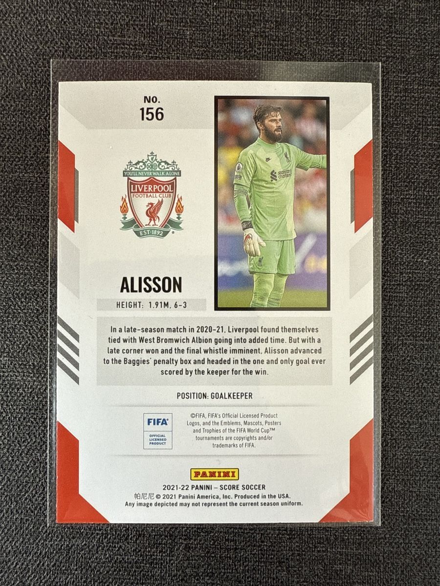 Panini Carte collezionabili: Panini Score Alisson Fc Liverpool – Nuovo (secondo la descrizione) da Burgdorf venduto da Sports_Cards_3400 1