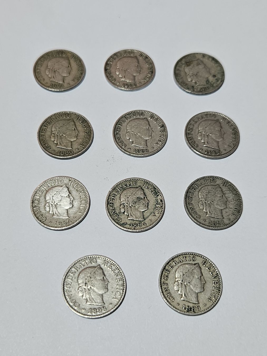 Toutes les monnaies: 5 Rappen 11 stk. ab 1880 – D'occasion à Pfäffikon ZH par Mrt.