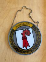 Wappenschild Basel-Landschaft 1501 Rund Glas Kette 17cm Deko