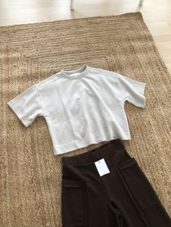 Zara Oversized T-Shirt beige & Gr. S. Neu!