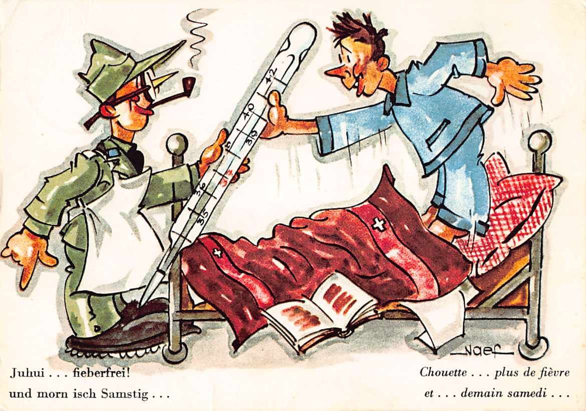 Cartoline postali: 5 MILITÄR-HUMOR-Ansichtskarten mit FELDPOST – Usato da Lufingen venduto da TopAnsichtskarten 6