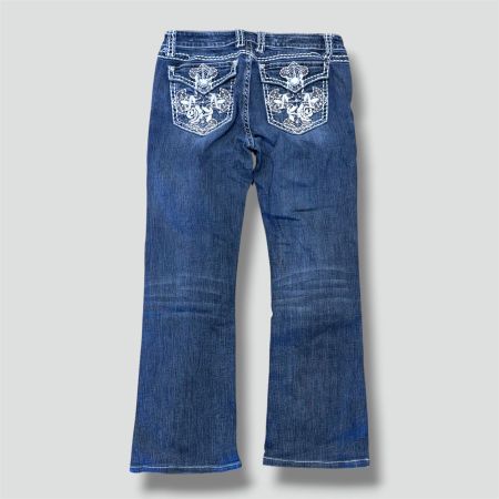 La Idol y2k rhinestones straight retro jeans (miss me retro)