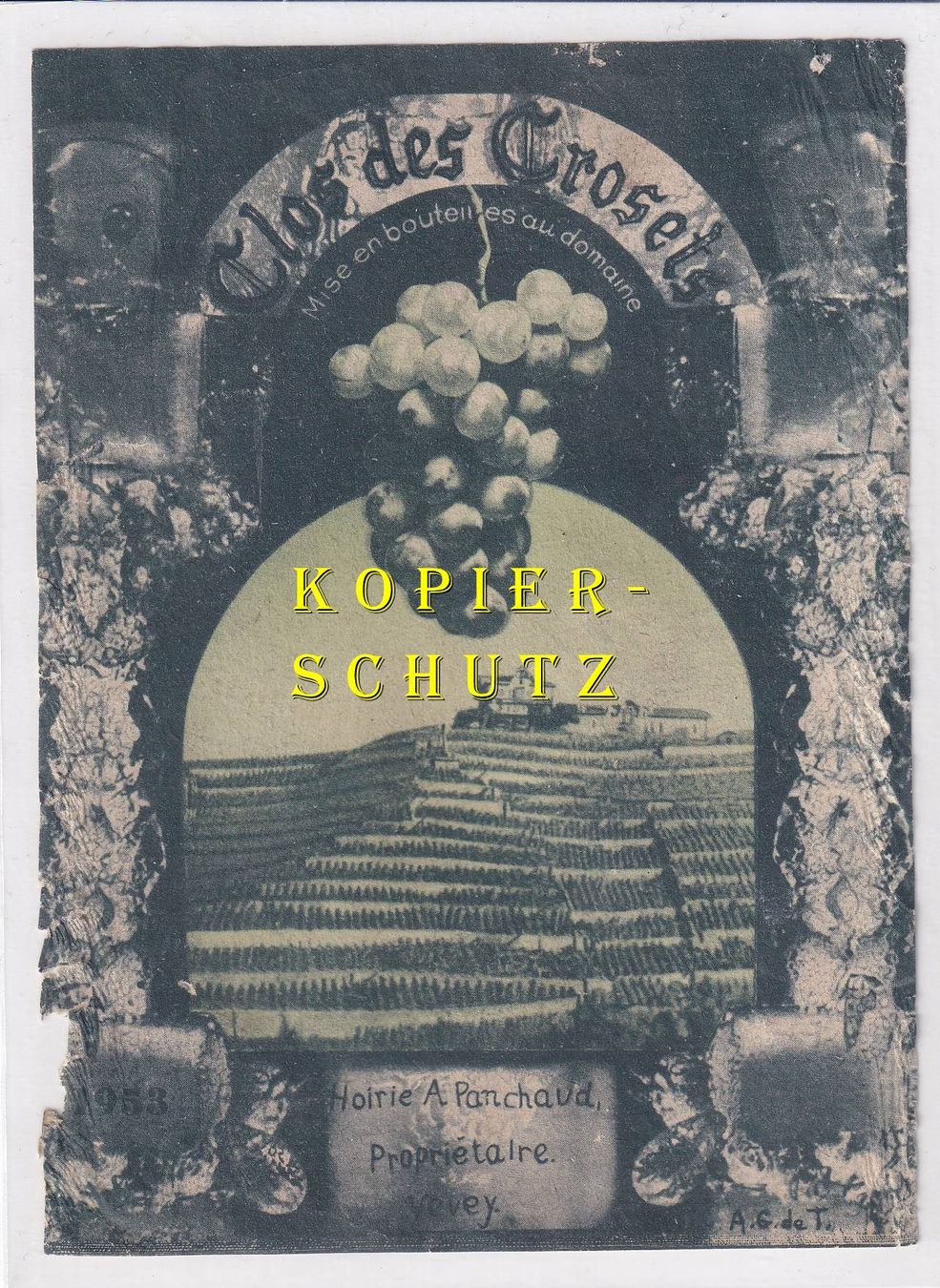 Papiere: Etikette - Clos des Crosets 1953 /bd – Gebraucht aus Hombrechtikon von Rudolf07