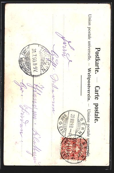Cartoline postali: Bern, Gasthaus Kornhauskeller, Aufgang – Usato da Berlin venduto da bartko-reher 1