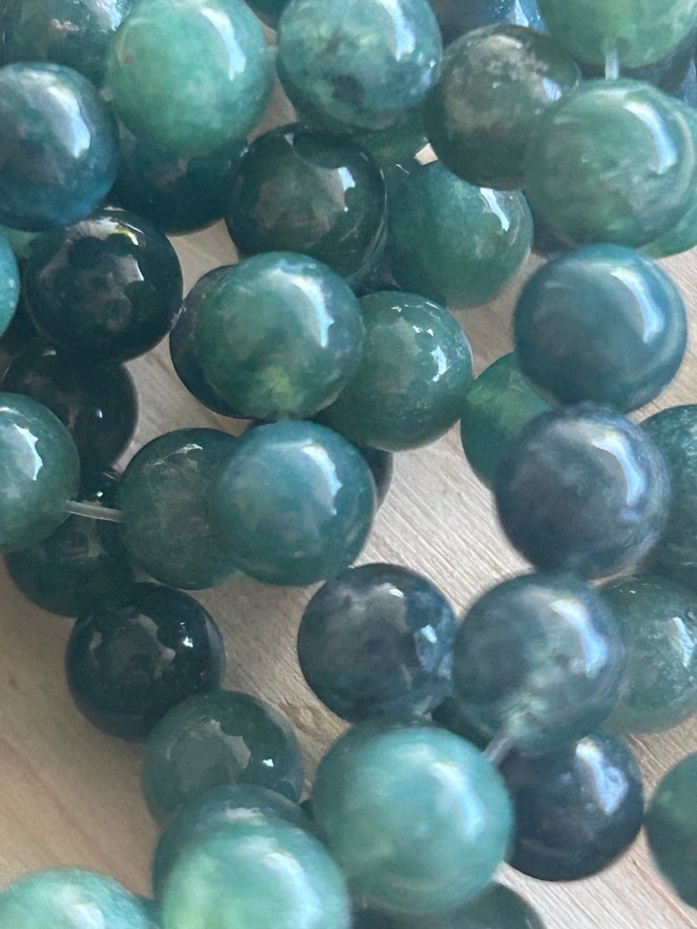Minerali & Pietre curative: Strang echte Moss agate beads 6 mm – Nuovo e nell'imballaggio originale da Niederrohrdorf venduto da Ytobi 1