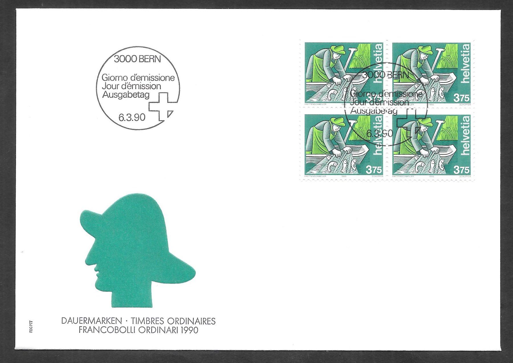 Alle Briefmarken: Werbemarke FDC Nr. 783 Viererblock ET Bern 6.3.1990 – Neu (gemäss Beschreibung) aus Olten von clotaldi