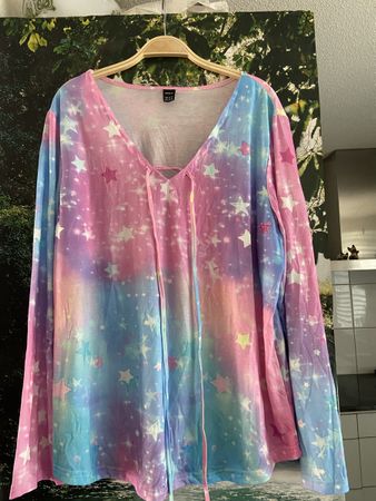 Neues Langarm Shirt blau/rosa mit Sternen Gr. XXL 46