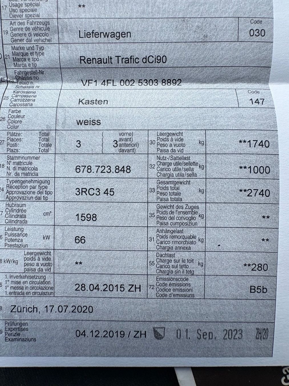 Renault Veicoli commerciali: Renault Trafic dci 90 (MO) – Usato da St. Gallen venduto da CityAuktion 7