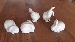 5er-Set seltene Sandoz Hasen Porzellan Suisse Langenthal Art
