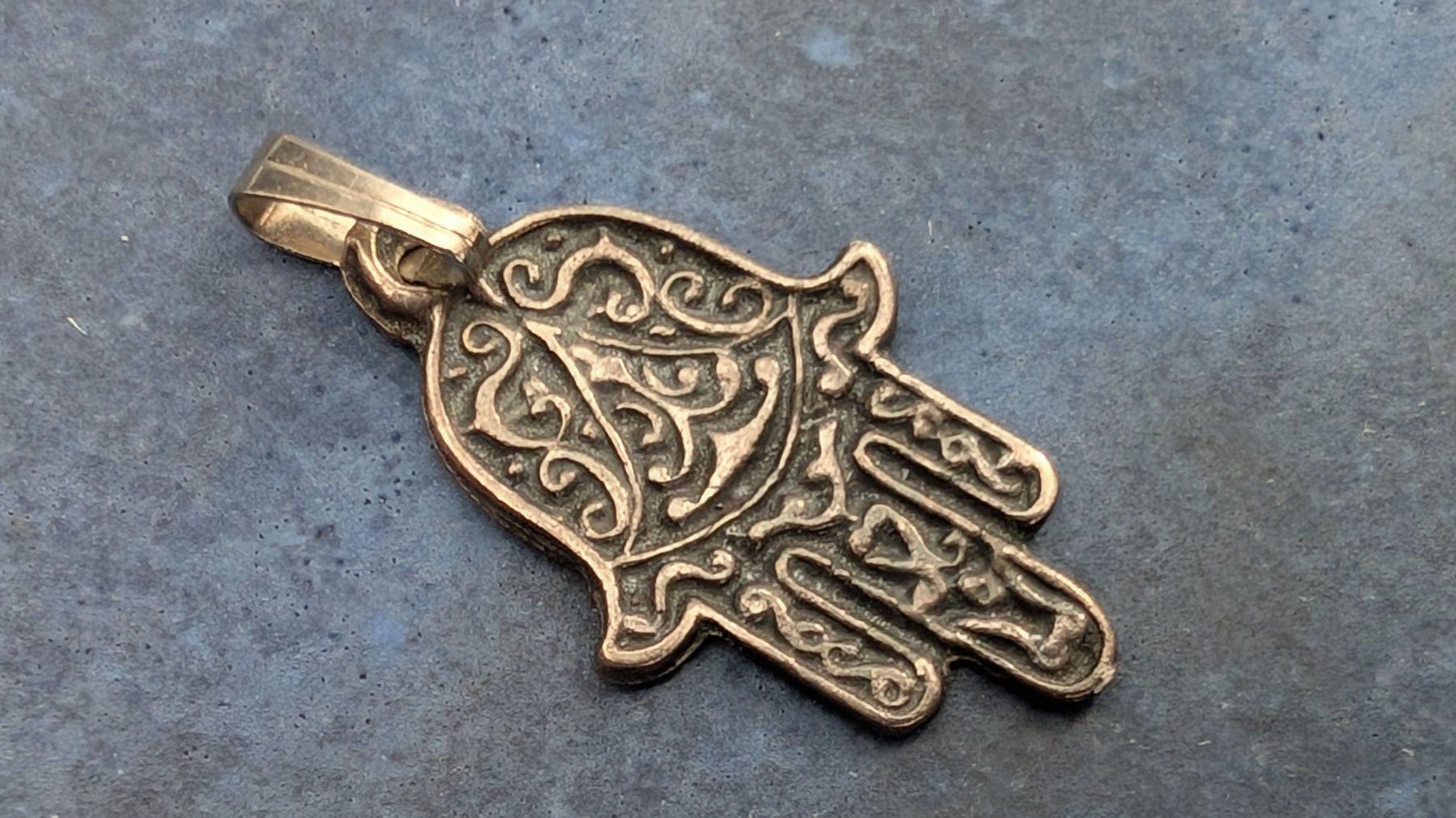 Ciondoli: Vintage Hamsa Glücksbringer, Sterling Silber – Usato da Egg b. Zürich venduto da leroy711