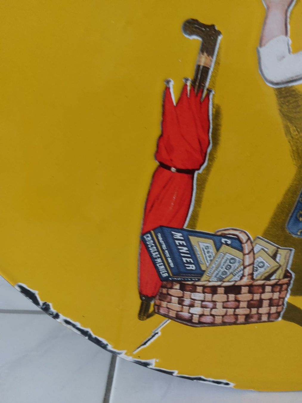 Cailler Schilder: Emailschild Chocolat Menier Plaque émaillée 59 cm – Gebraucht aus Schenkon von Elbarto007 3