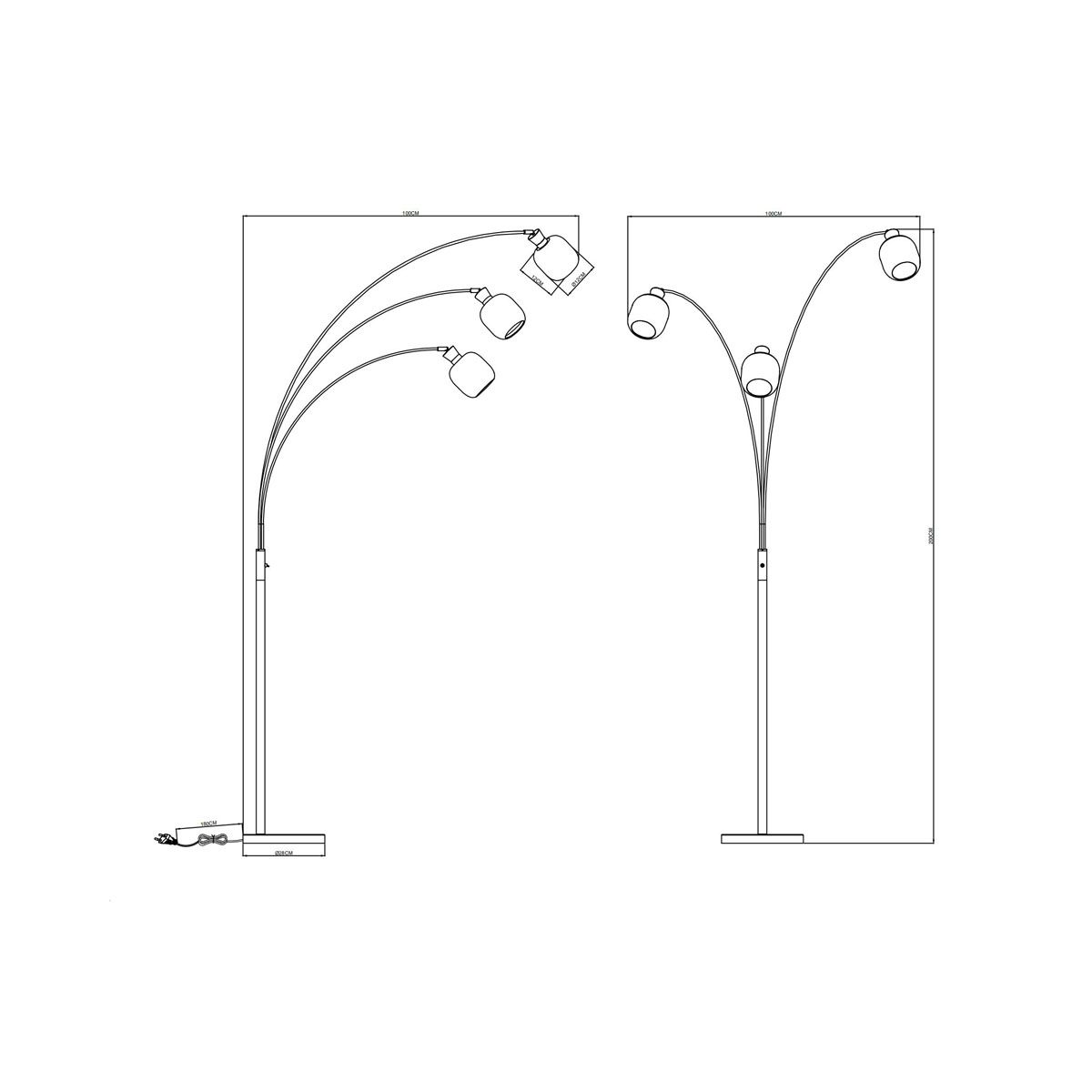 Lampade: Stehleuchte, Metall, Glas, 201 cm Höhe – Nuovo (secondo la descrizione) da Kreuzlingen venduto da Smart-Light 7