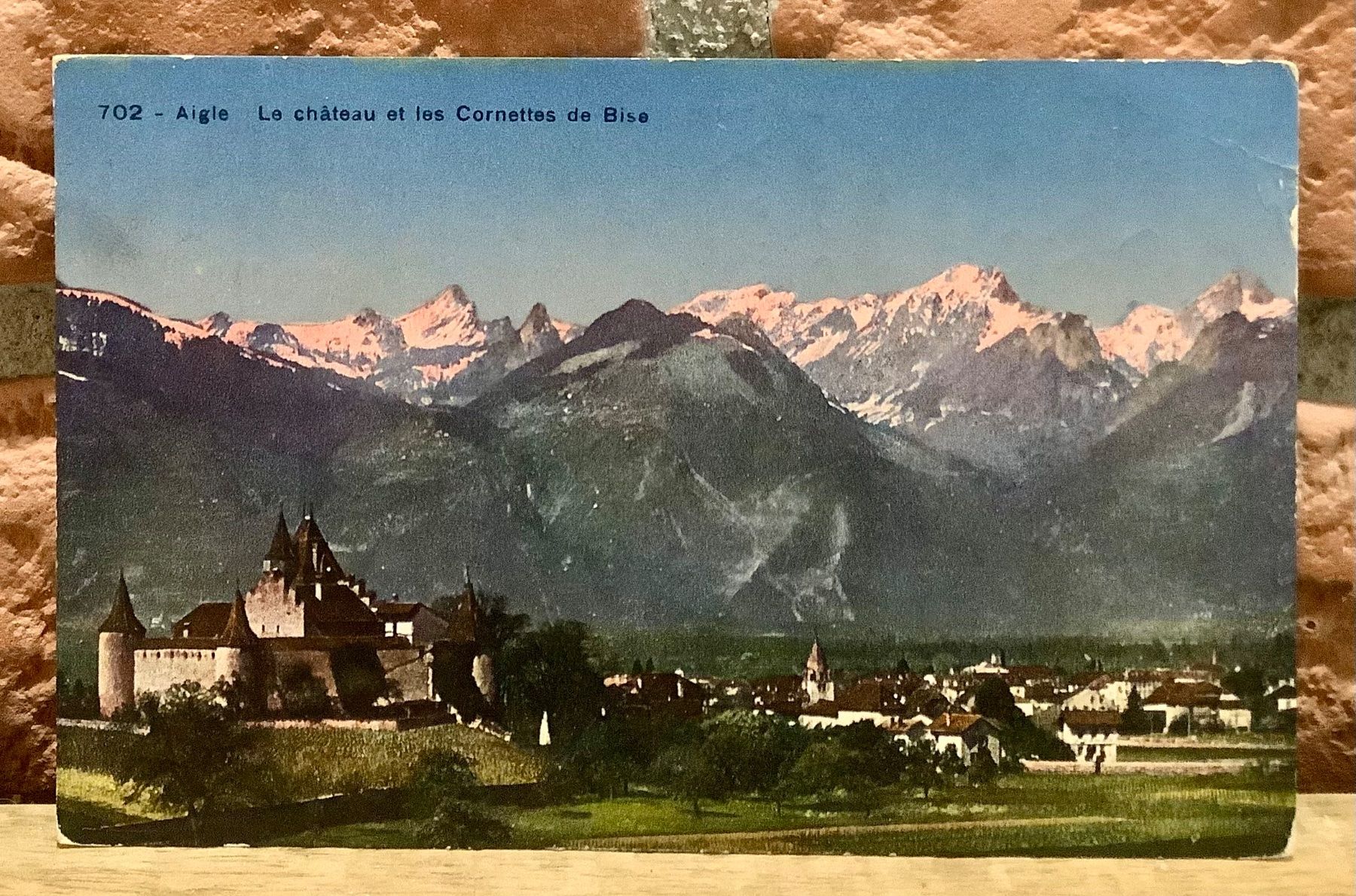 Cartoline postali: 1929 - AIGLE - Le Château et le Cornettes de Bise – Usato da Root venduto da ENGLAND-TREASURES
