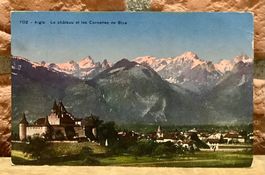 1929 - AIGLE - Le Château et le Cornettes de Bise