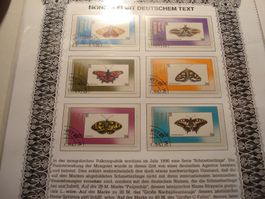 Mongolei, Satz Schmetterlinge o, mit Deutschem Text