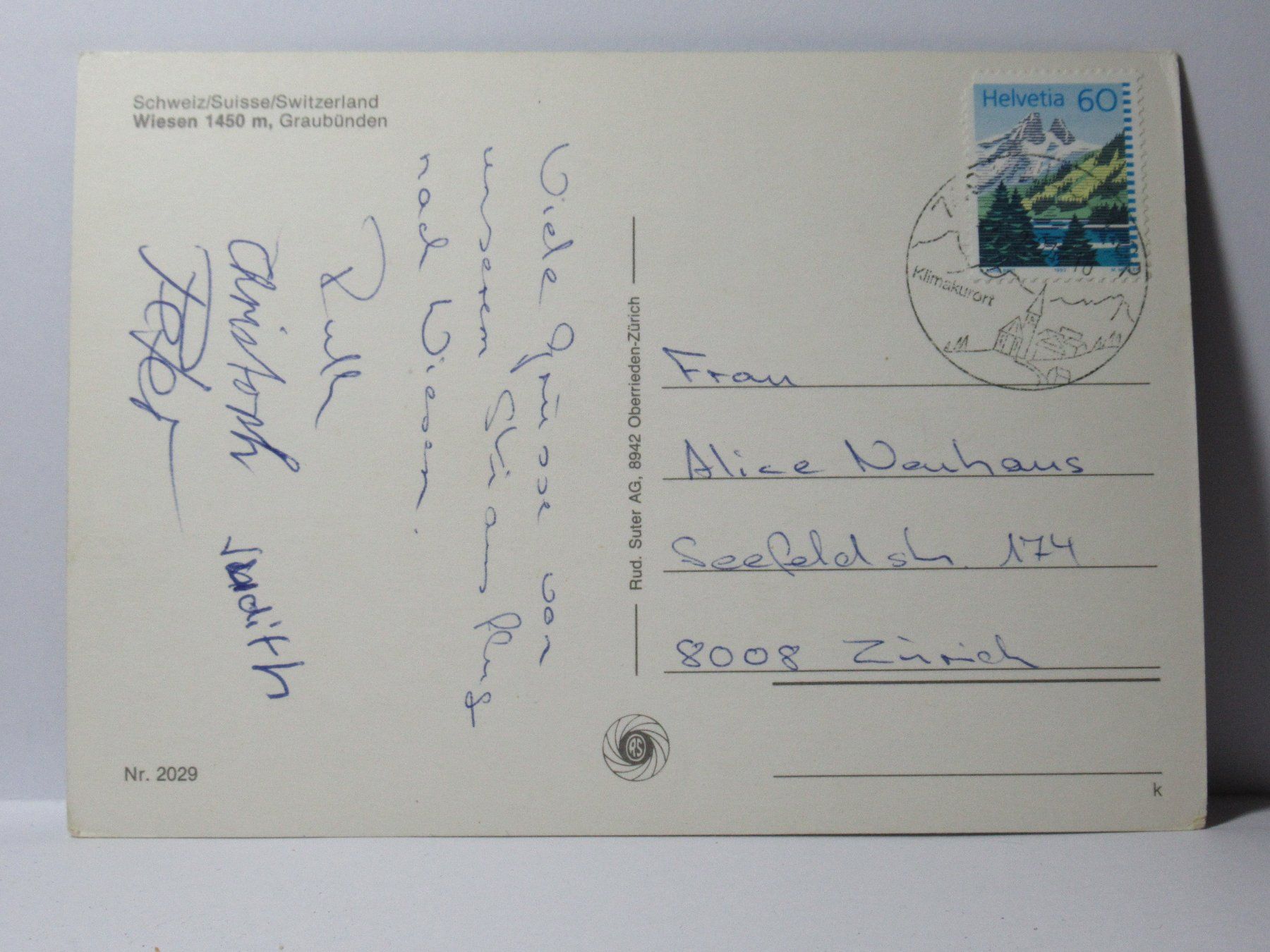 Cartoline postali: Wiesen – Usato da Grenchen venduto da frechri 1