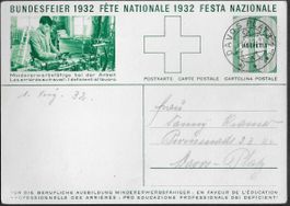 1932 BILD-BF-Karte 55a o DAVOS PLATZ 1.VIII. selten ab 1.-