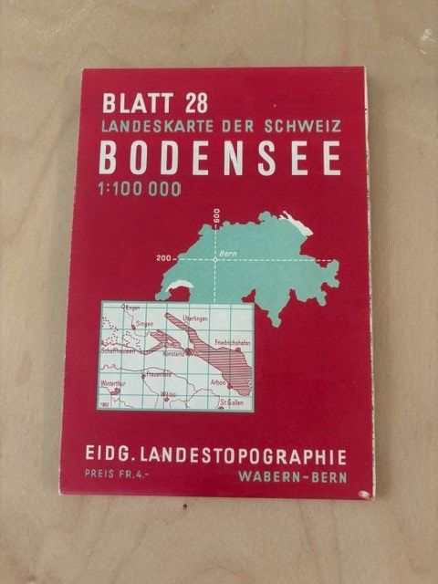 Cartine & Atlanti: Landeskarte der Schweiz: Blatt 28 BODENSEE – Usato da Préverenges venduto da Andreas03 1