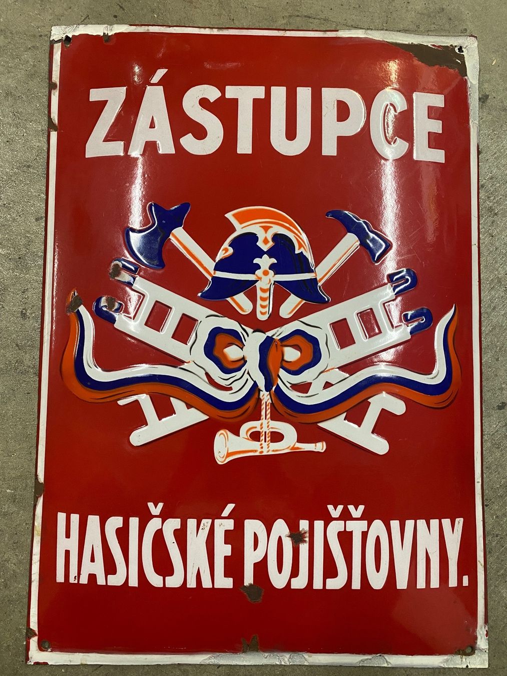 Schilder: Magnifique plaque émaillée ancienne Pompier bombée! – Gebraucht aus Cossonay-Ville von Jeromek