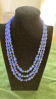 Mehrreihige Kette blau mit Schmuckverschluss Vintage