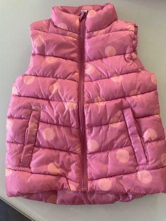 Mädchen -Gilet rosa  tupfen ,poliester 128