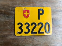 Nummernschild PTT Post Mofa ausrangiert P 33220