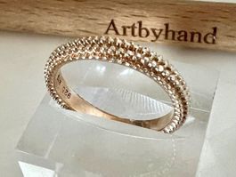 SILBER RING 925+MP rosévergoldet IN EDLEM BUBBLE DESIGN