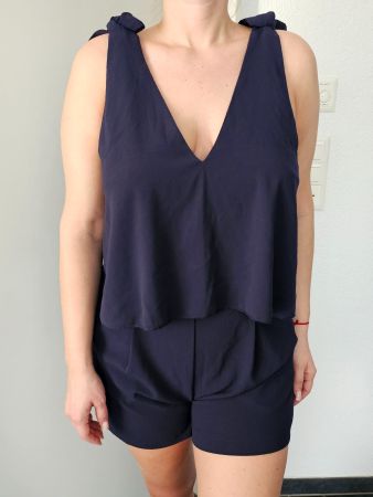 Sommerliches Jumpsuit mit Schleifen, Gr. 40, Blau