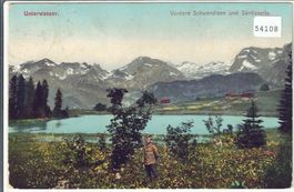 Unterwasser - Vordere Schwendisee und Säntis - Litho
