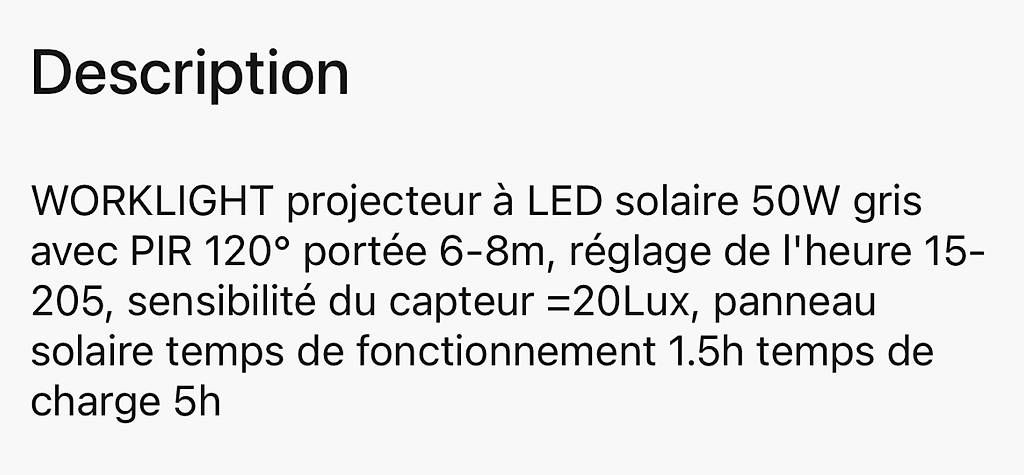 Lampade: Projecteur solaire LED  – Usato da Saint-Aubin venduto da Dionisis 1