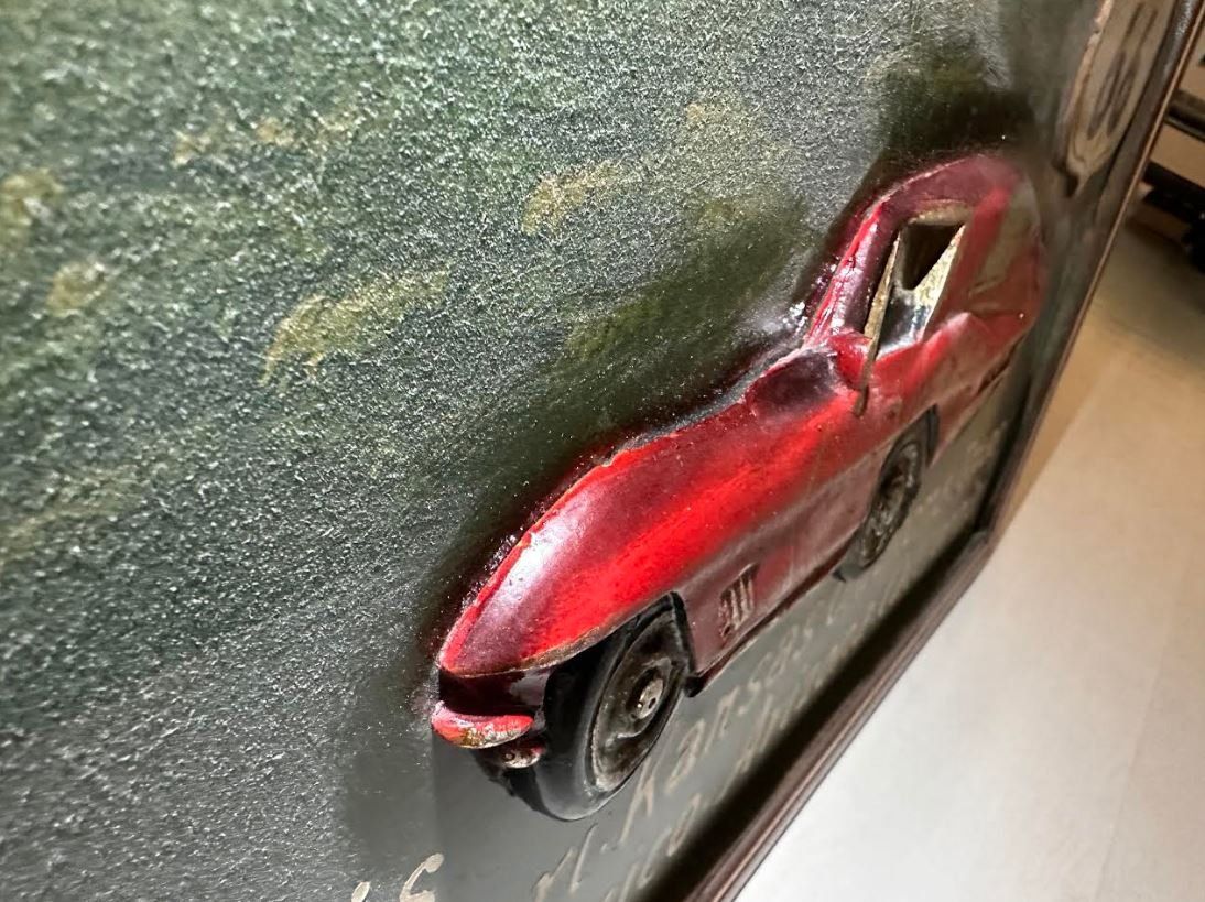 Posters & Illustrations: 3D Vintage Holz Bild Route 66 Corvette – D'occasion à Ried-Brig par V8_Andy 3