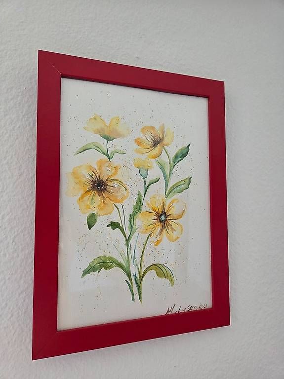 Gemälde: Aquarellbild mit Blumen – Neu und originalverpackt aus Speicher von tam_5m7w 1