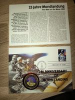 numisbrief 25 jahre mondlandung mit münze