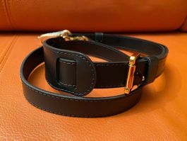 Lader Schulterriemen für Handtaschen (Schwarz)**Gold Haken**