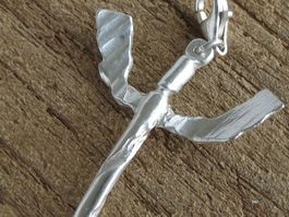 Designer Engel Anhänger Einzelstück Unikat Silber 999 / 925